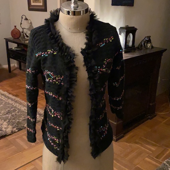 Michael Simon from Neiman’s stunning holiday open sweater w/ gorgeous sequins. - Picture 4 of 16